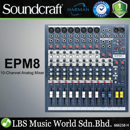 Soundcraft EPM8 10 Channel Analog Mixer with 8 Mic Preamps (EPM 8)